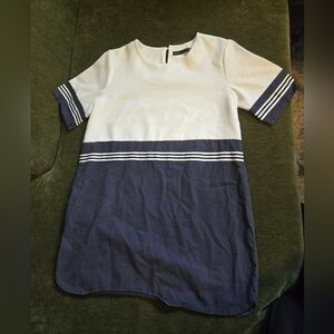 Chic Two-Tone Navy And White Preppy Mini Dress XL